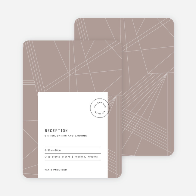 Label It Wedding Reception Cards - Brown