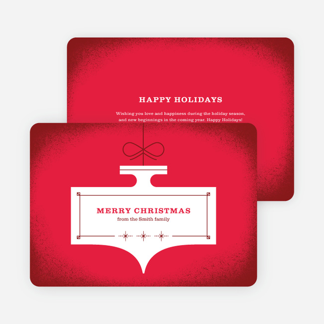 Ornament Stand Out Christmas Cards - Red