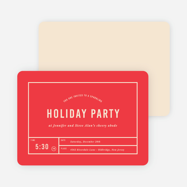 Party Grid Holiday Invitations - Red