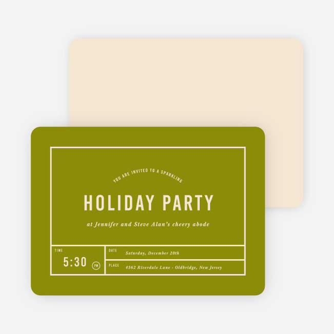 Party Grid Holiday Invitations - Green