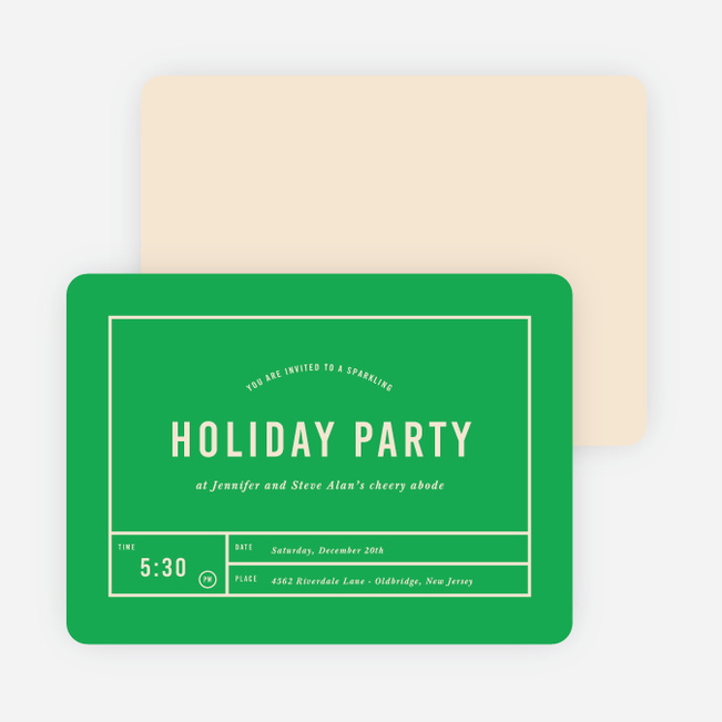 Party Grid Holiday Invitations - Green