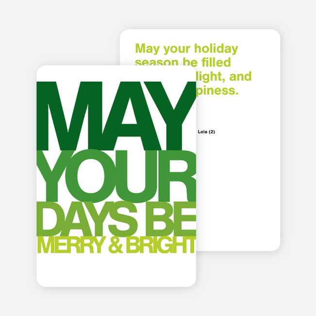 Bold Greetings Holiday Cards - Green
