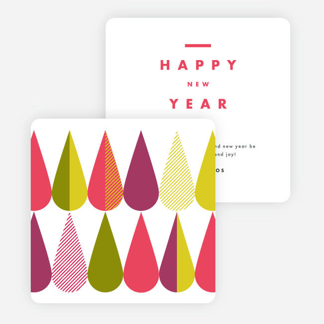 Colorful Drops Corporate New Year Cards - Multi