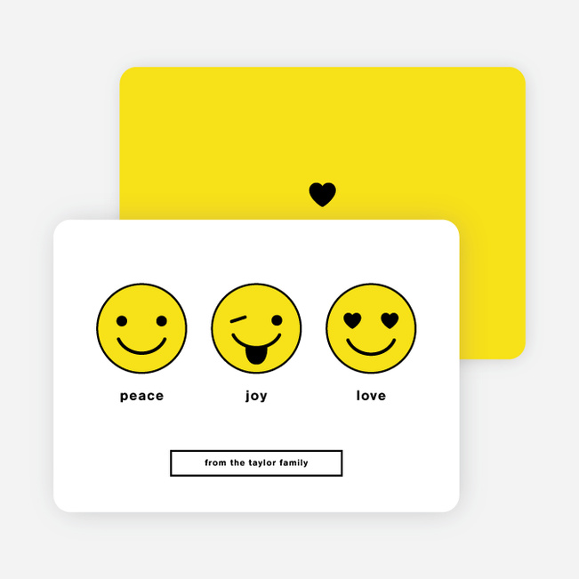 Emoji Love Holiday Cards - Yellow