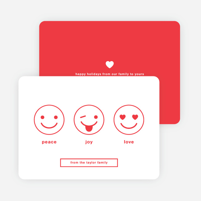 Emoji Love Holiday Cards - Red