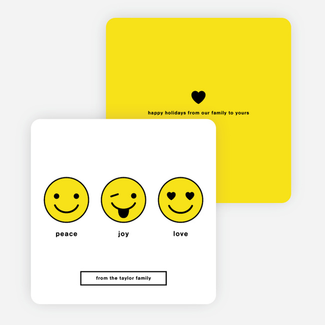 Emoji Love Holiday Cards - Yellow