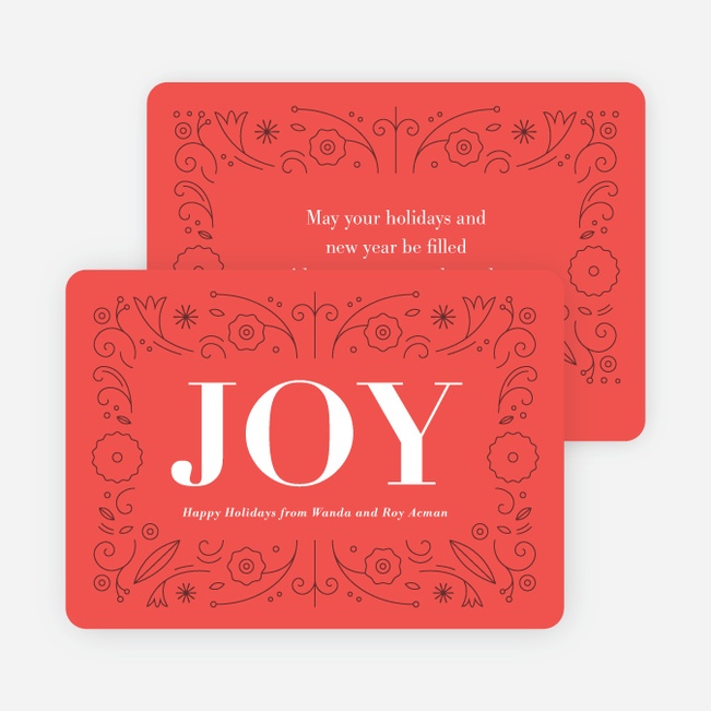Floral Joy Holiday Cards - Red