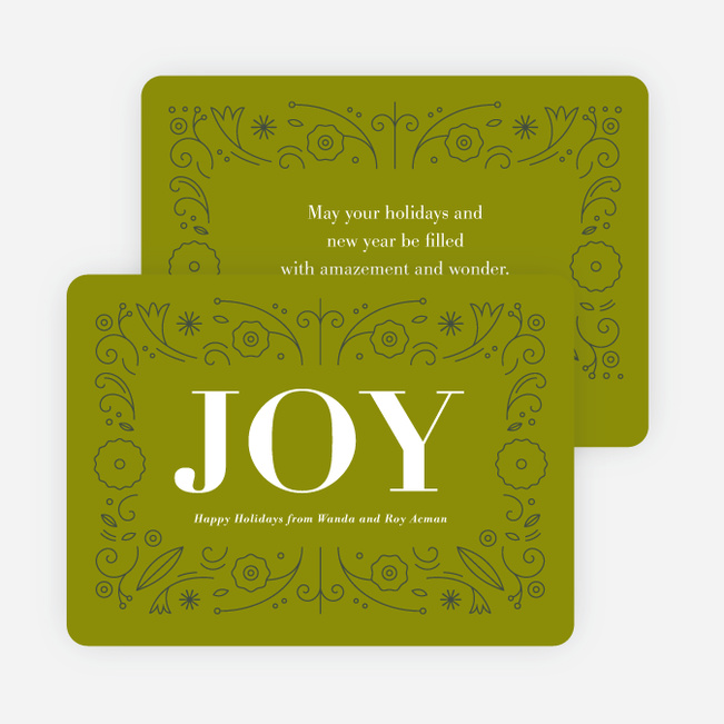 Floral Joy Holiday Cards - Green