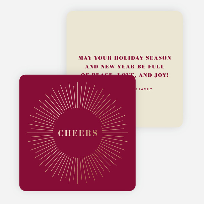 Foil Bursts of Joy Holiday Cards - Red