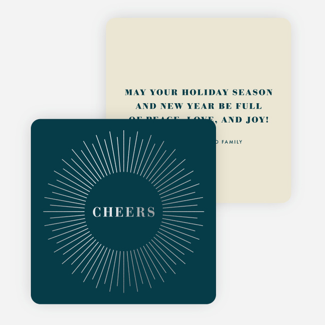 Foil Bursts of Joy Holiday Cards - Blue