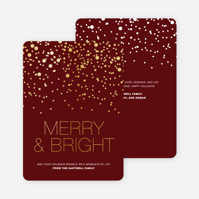 Foil Snow Holiday Cards - Red