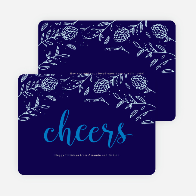 Pinecone Details Holiday Cards - Blue