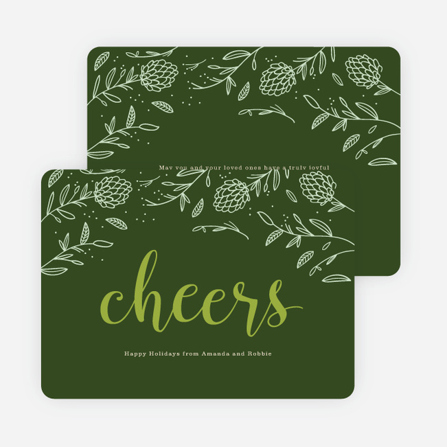 Pinecone Details Holiday Cards - Green