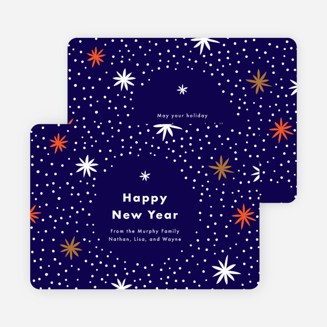 Sky Explosions New Year Cards - Blue