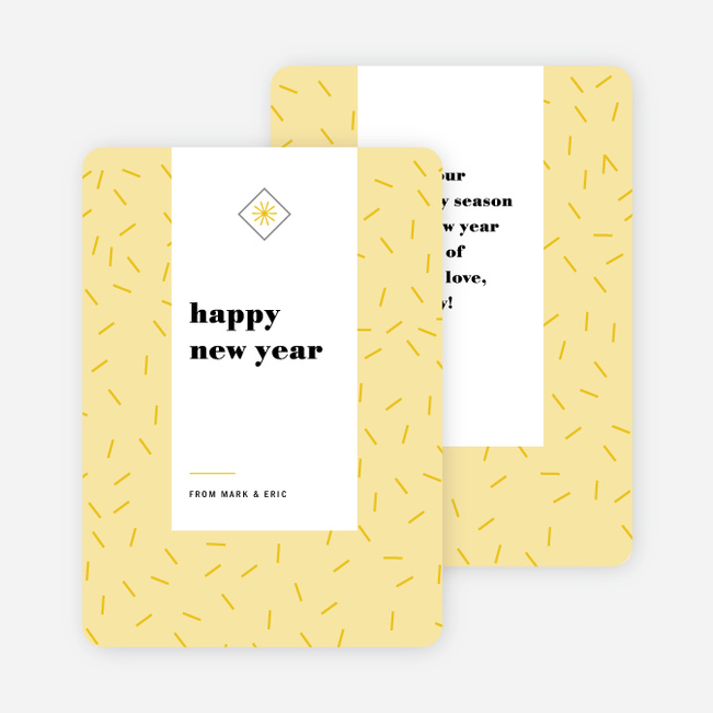 Sprinkle Burst New Year Cards - Yellow