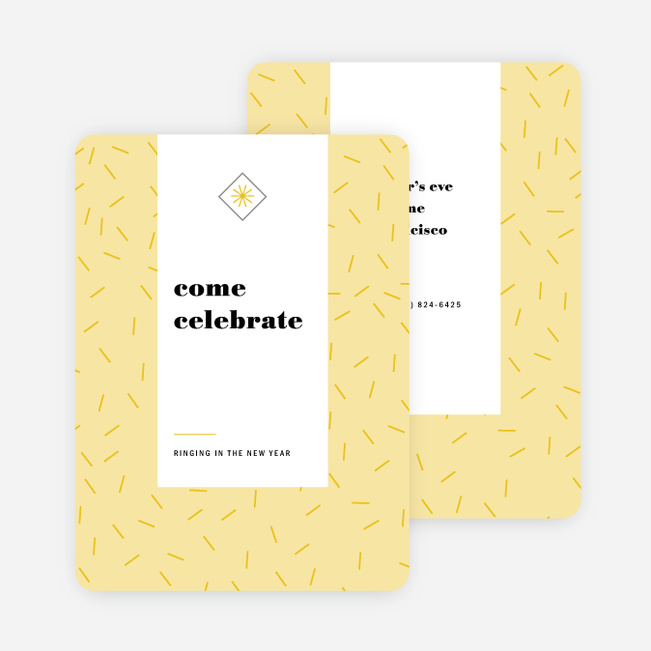 Sprinkle Celebration Holiday Party Invitations - Yellow