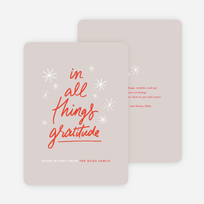 Be Thankful Family Holiday Cards - Red