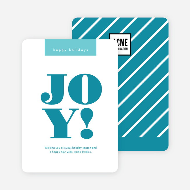 Bold & Stripes Corporate Holiday Cards - Blue