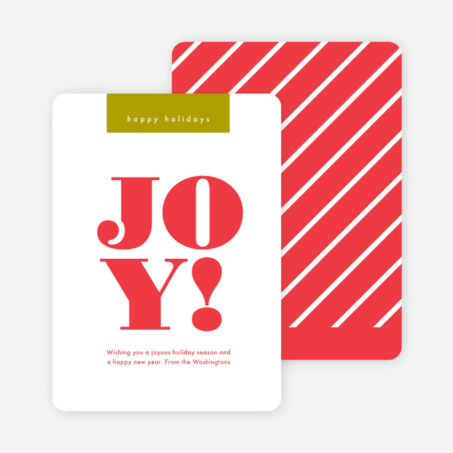 Candy Cane Joy Christmas Cards - Red