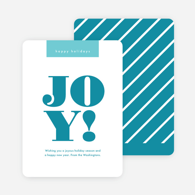 Candy Cane Joy Christmas Cards - Blue