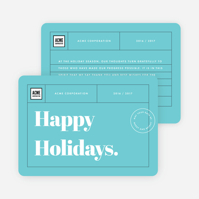 Celebration Stamp Holiday Invitations - Blue