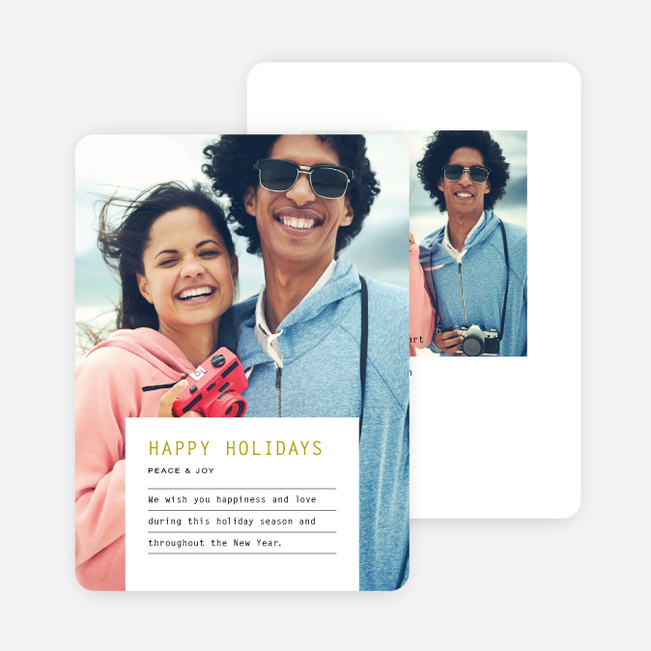 Geometric Label Holiday Cards - Green