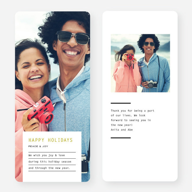 Geometric Label Holiday Cards - Green