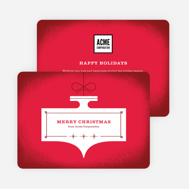 Illustrative Ornament Corporate Holiday Cards - Red