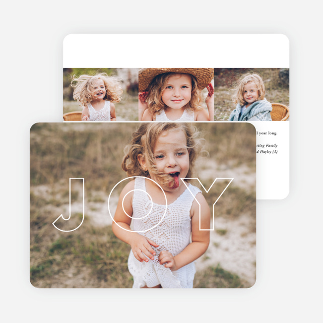 Joy Outline Holiday Photo Cards | Paper Culture