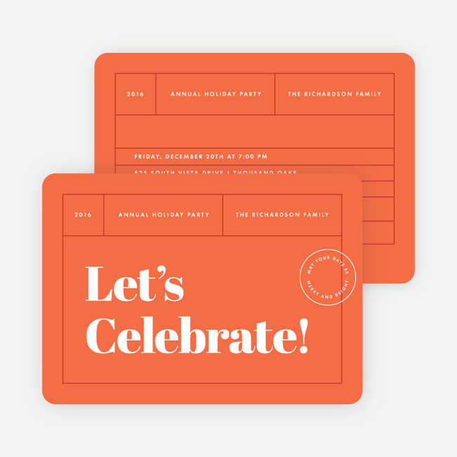 Postcard Themed Corporate Holiday Cards - Red
