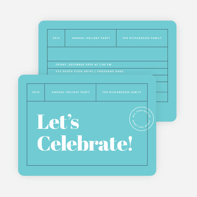 Postcard Themed Corporate Holiday Cards - Blue