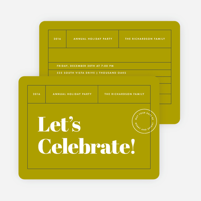 Postcard Themed Corporate Holiday Cards - Green