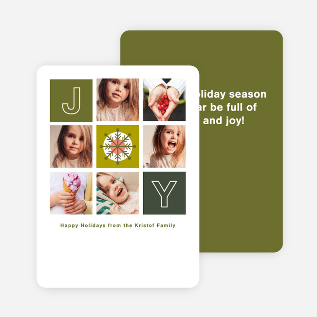 Tic Tac Joy Family Photo Cards - Green