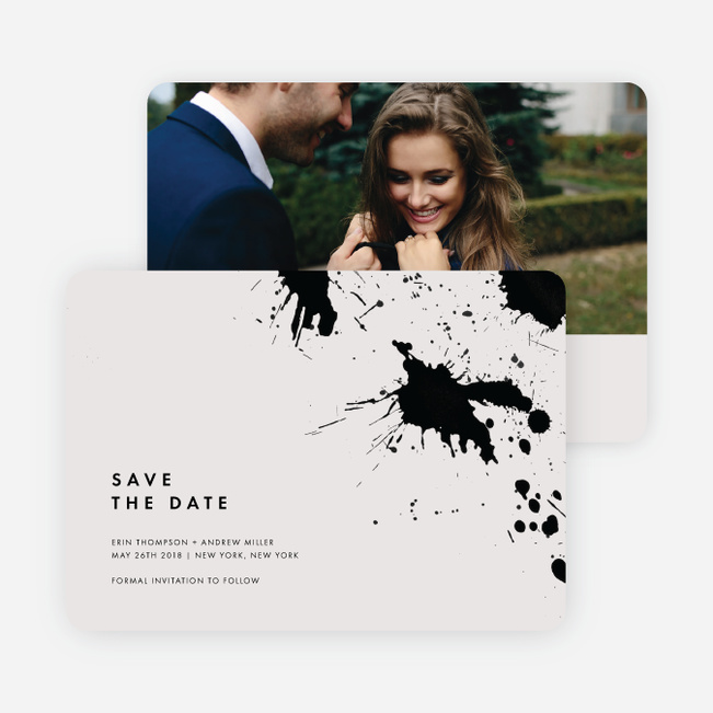 Brush Splash Save The Dates - Beige