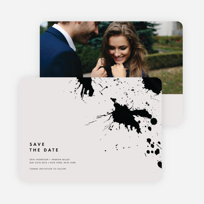 Brush Splash Save The Dates - Beige
