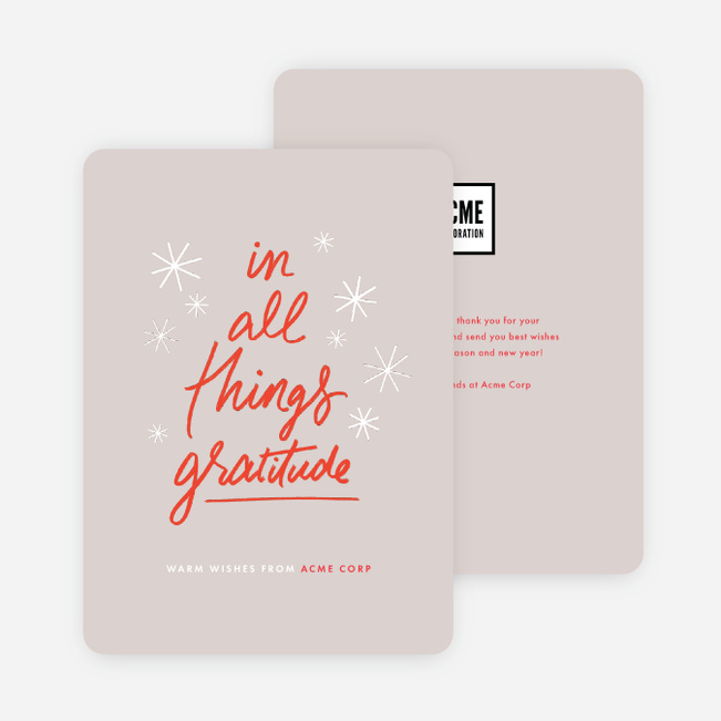 Express Gratitude Corporate Holiday Cards - Red
