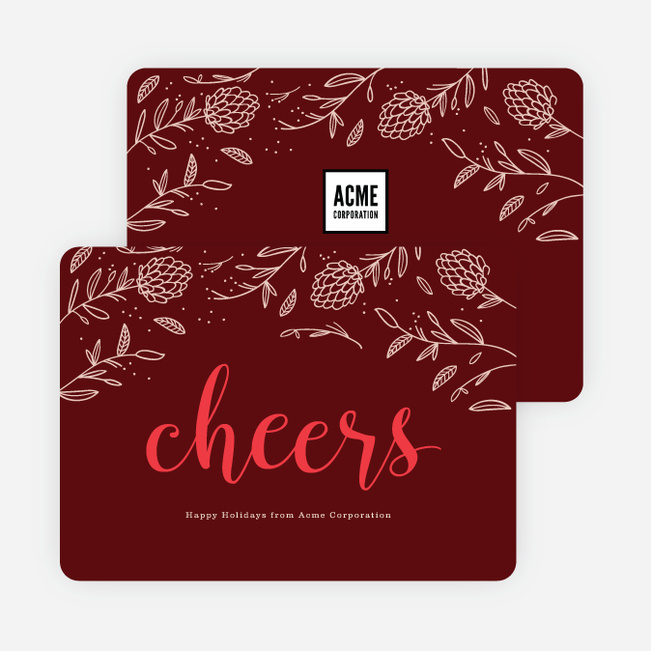 Festive Details Corporate Holiday Cards - Red