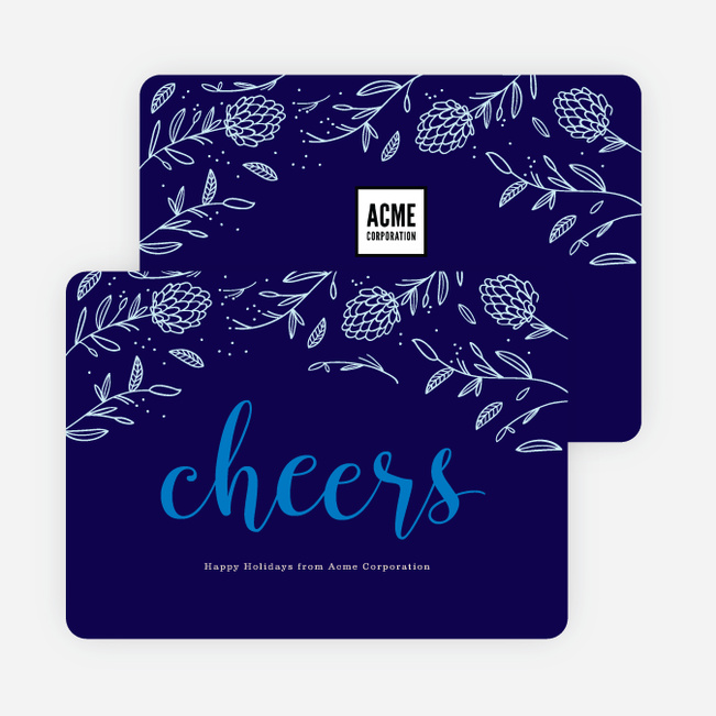 Festive Details Corporate Holiday Cards - Blue