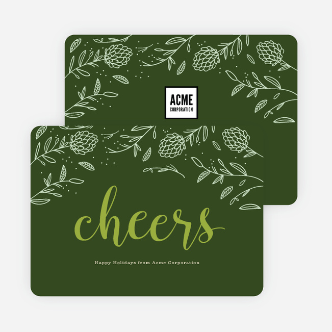 Festive Details Corporate Holiday Cards - Green