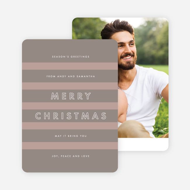 Happy Stripes Holiday Cards - Gray
