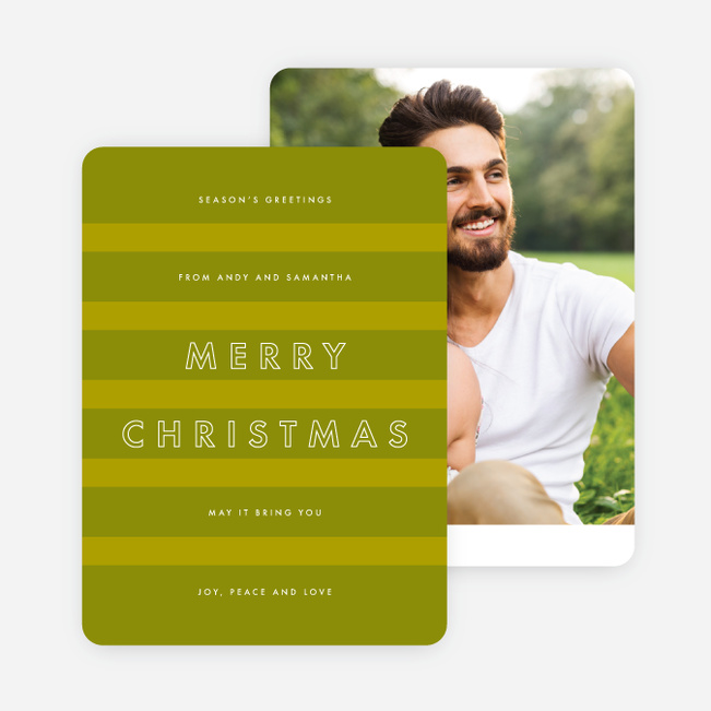 Happy Stripes Holiday Cards - Green