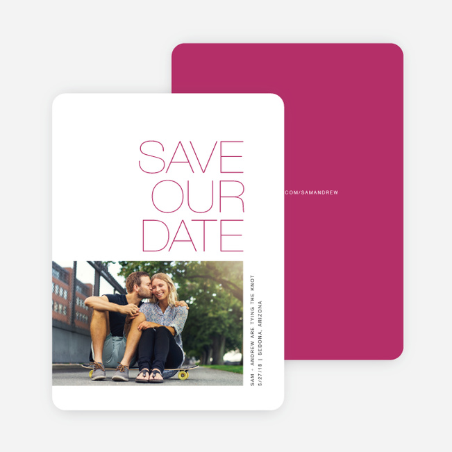 Simply Type Save The Dates - Pink
