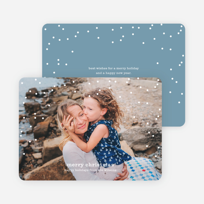 Snow Frame Photo Holiday Cards - Blue