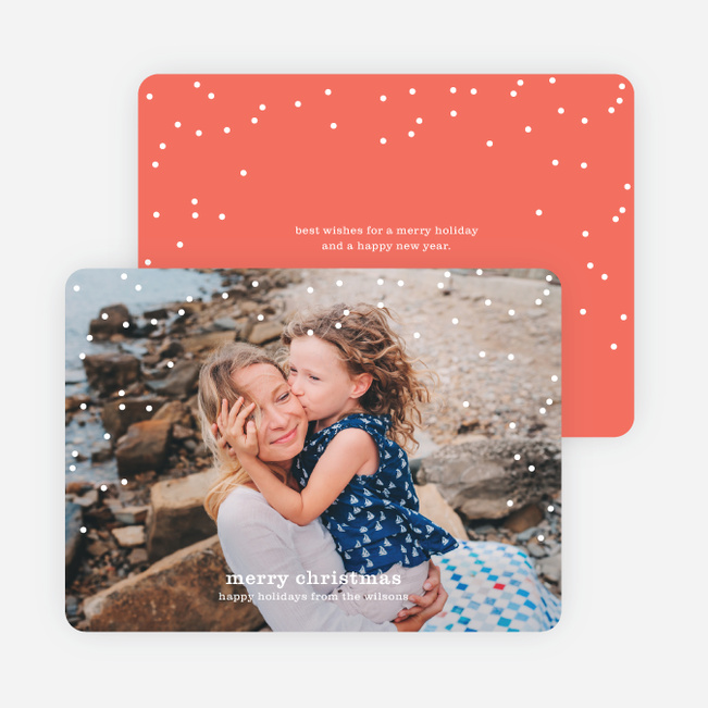 Snow Frame Photo Holiday Cards - Red