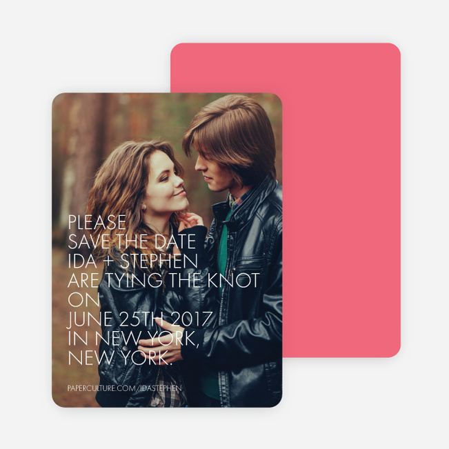 Stacked Type Save The Dates - Pink