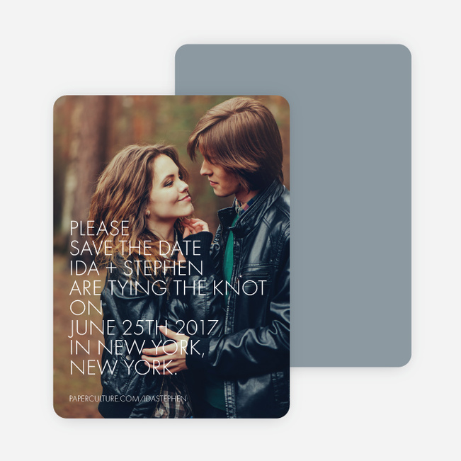 Stacked Type Save The Dates - Gray