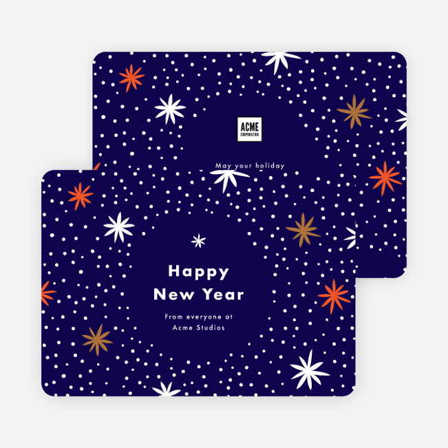 Starbursts Corporate Holiday Cards - Blue