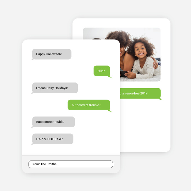 Text Fail Holiday Cards - Green