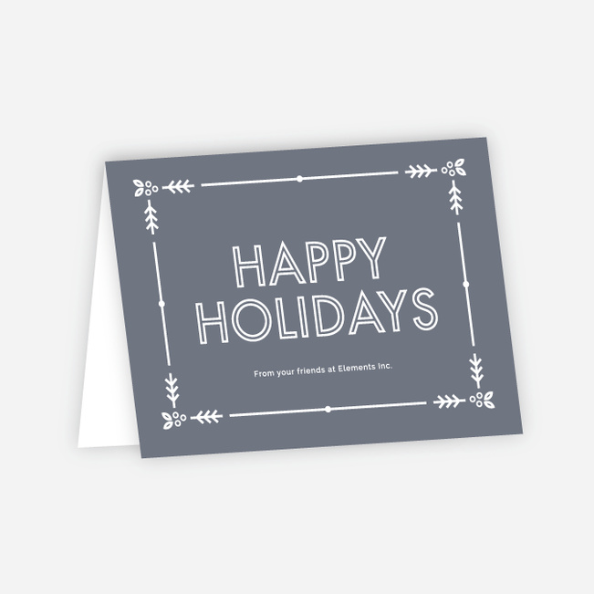 Winter Berries Corporate Holiday Cards - Gray
