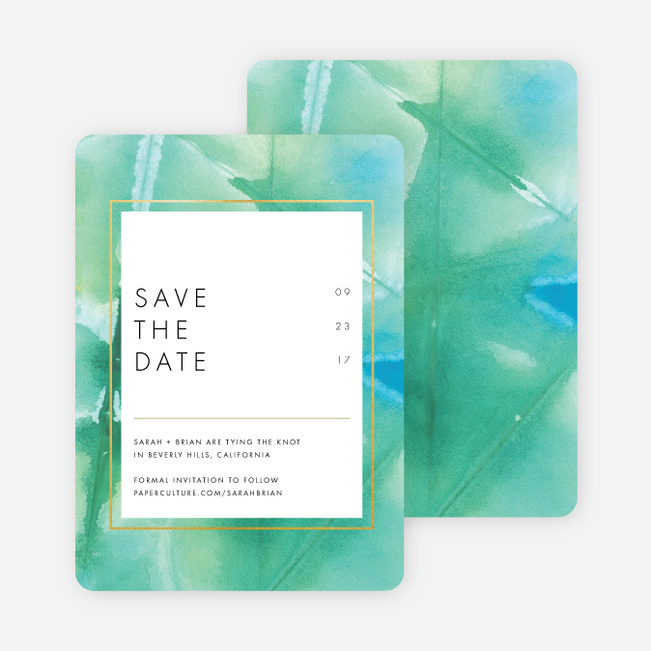 Infused Watercolors Save The Dates - Blue